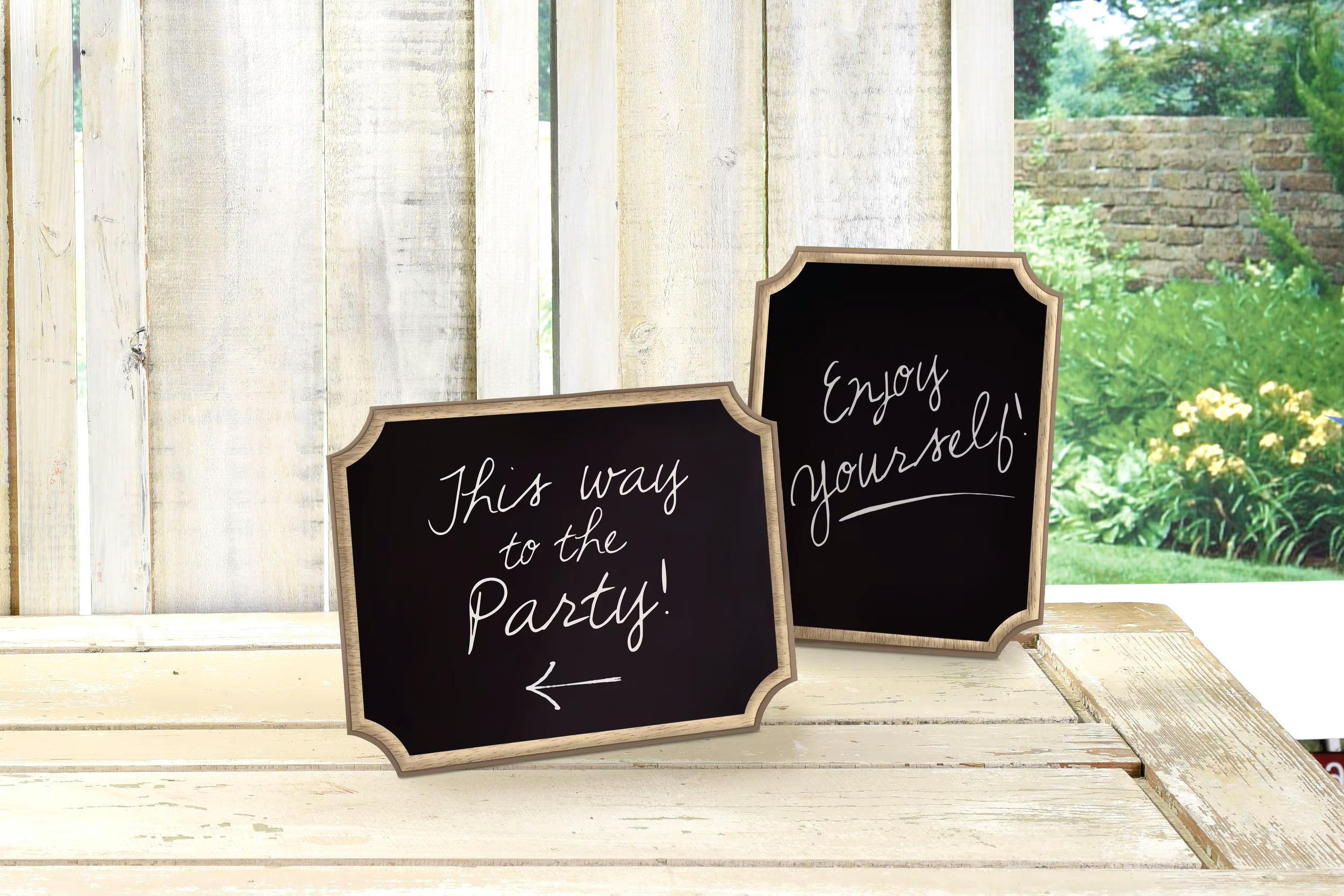Chalkboard Wood Easel Signs, 2-pk