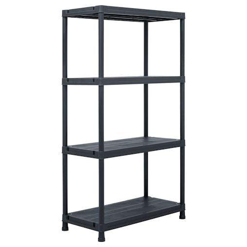 NNEVL Storage Shelf Rack Black 100 kg 60x30x138 cm Plastic