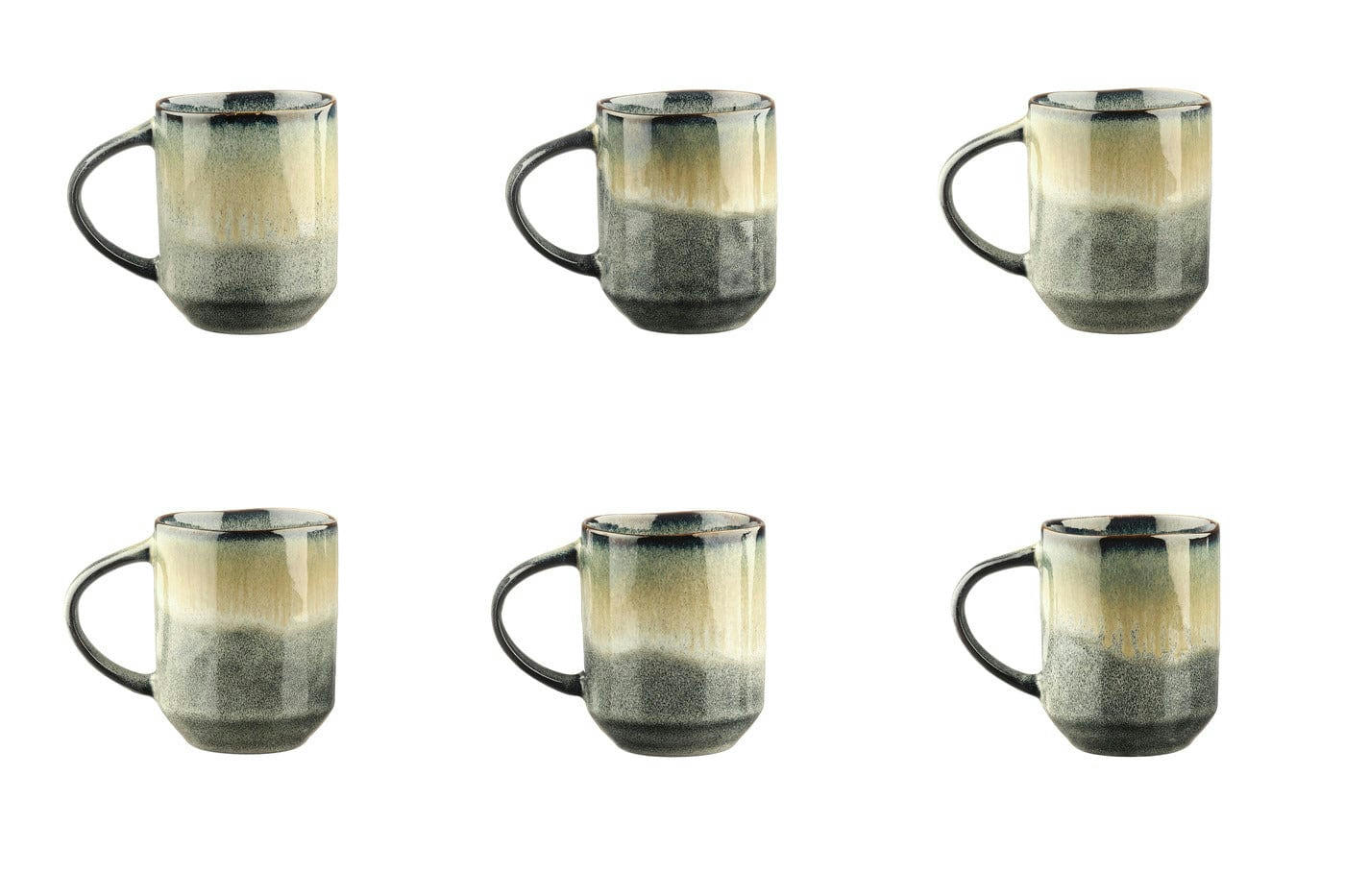 GENESIS - Lot de 6 mugs en grès gris 40cl