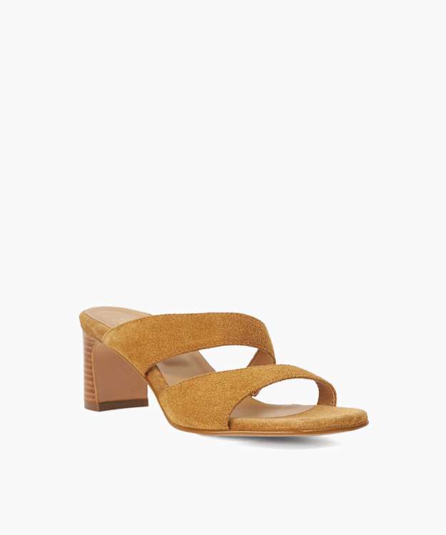 Jaeda Tan - Suede Block Heel Mules