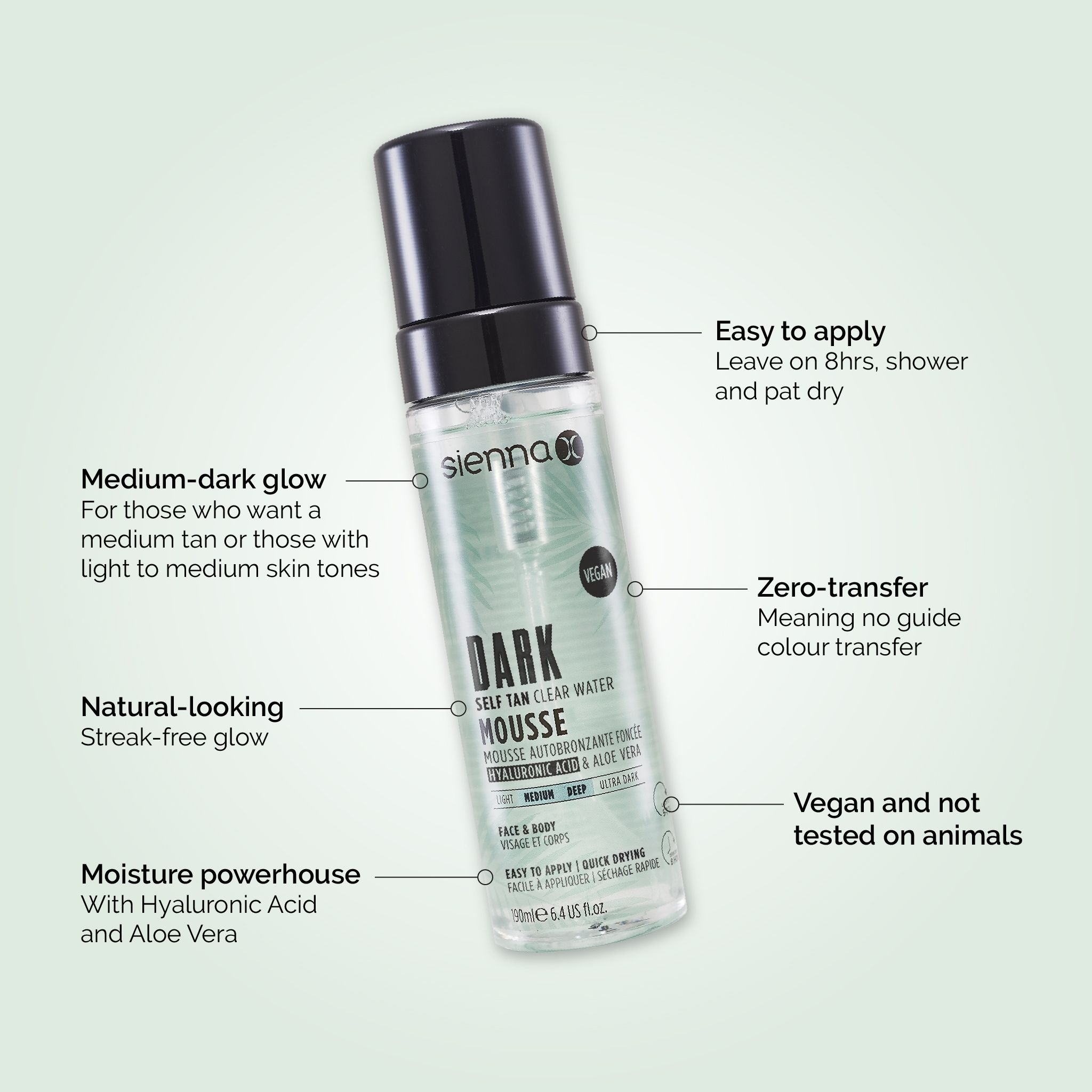 Sienna X Dark Self Tan Clear Water Mousse