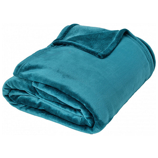 Couverture polaire microvelours 220x240 cm VELVET Bleu Lac