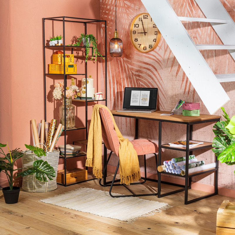 Wandklok houten rand - bruin - &Oslash;41 cm