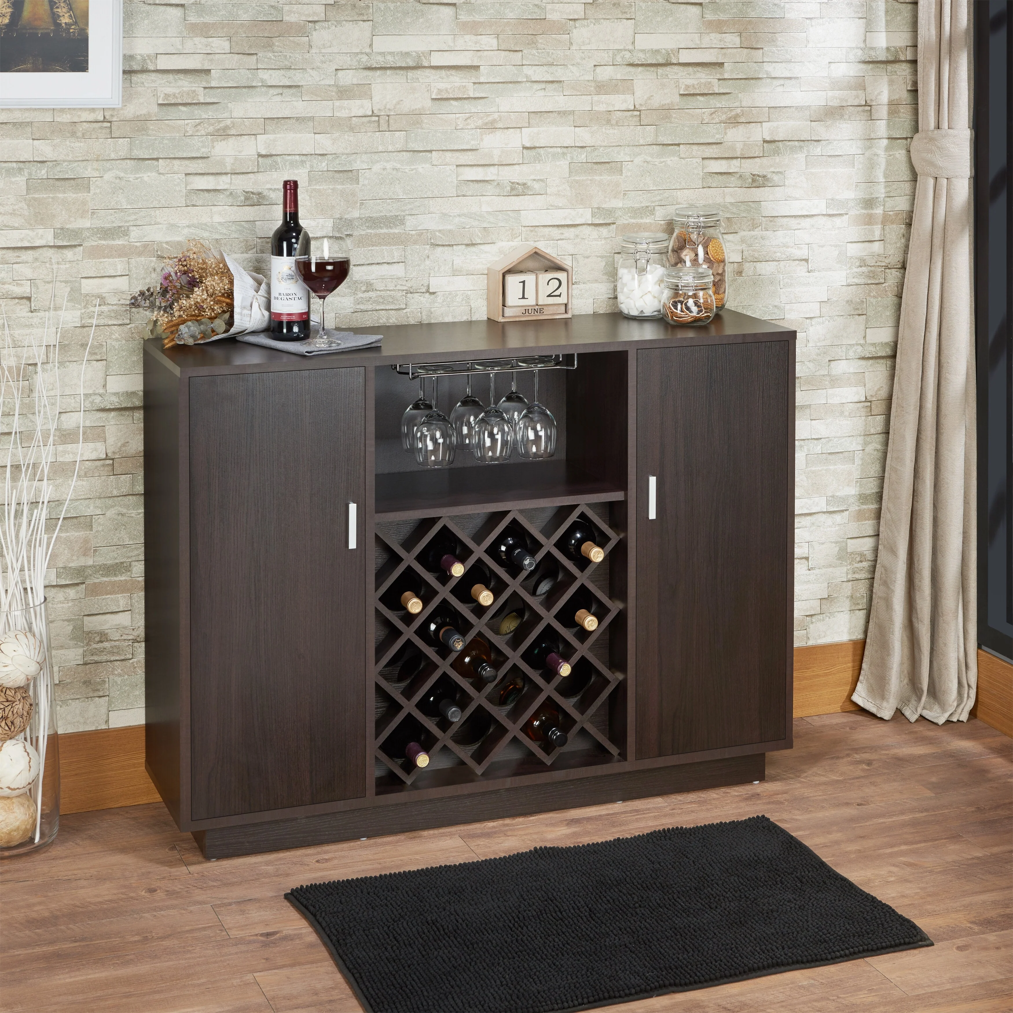 Espresso Finish Wine Cabinet