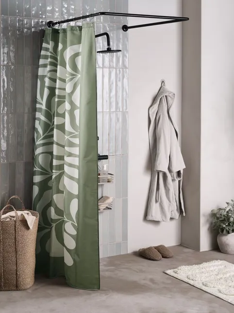 Badeforhæng BAGGETORP 180x200 olivengrøn