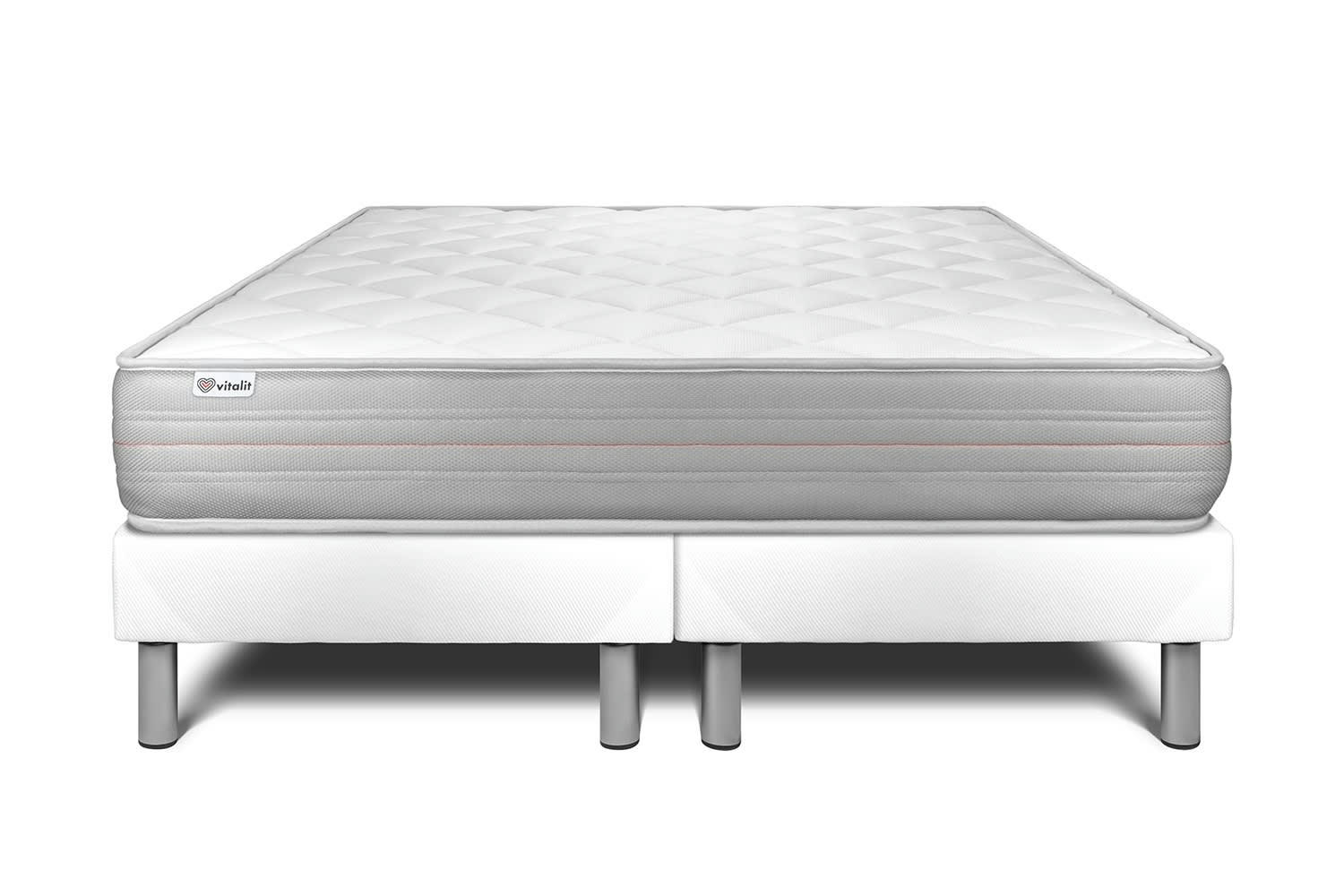 VITALMEMO - Ensemble Mousse  à mémoire de forme 200x200cm Gris