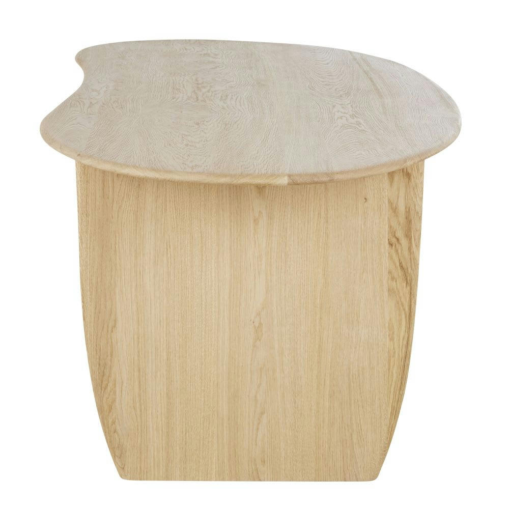Pure - Table à manger en bois de frêne massif beige 6/8 personnes L200