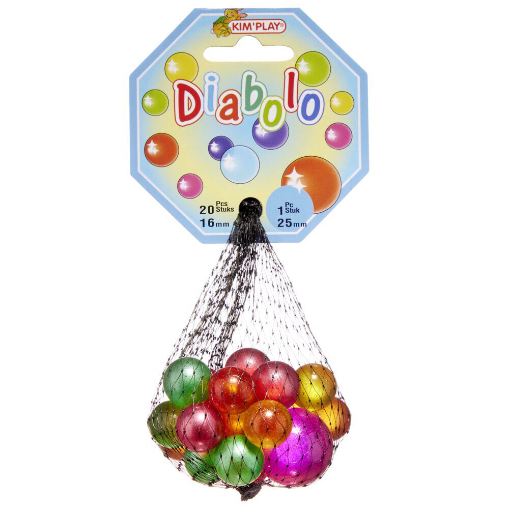 Bille en verre x20   1 boulard uni Diabolo