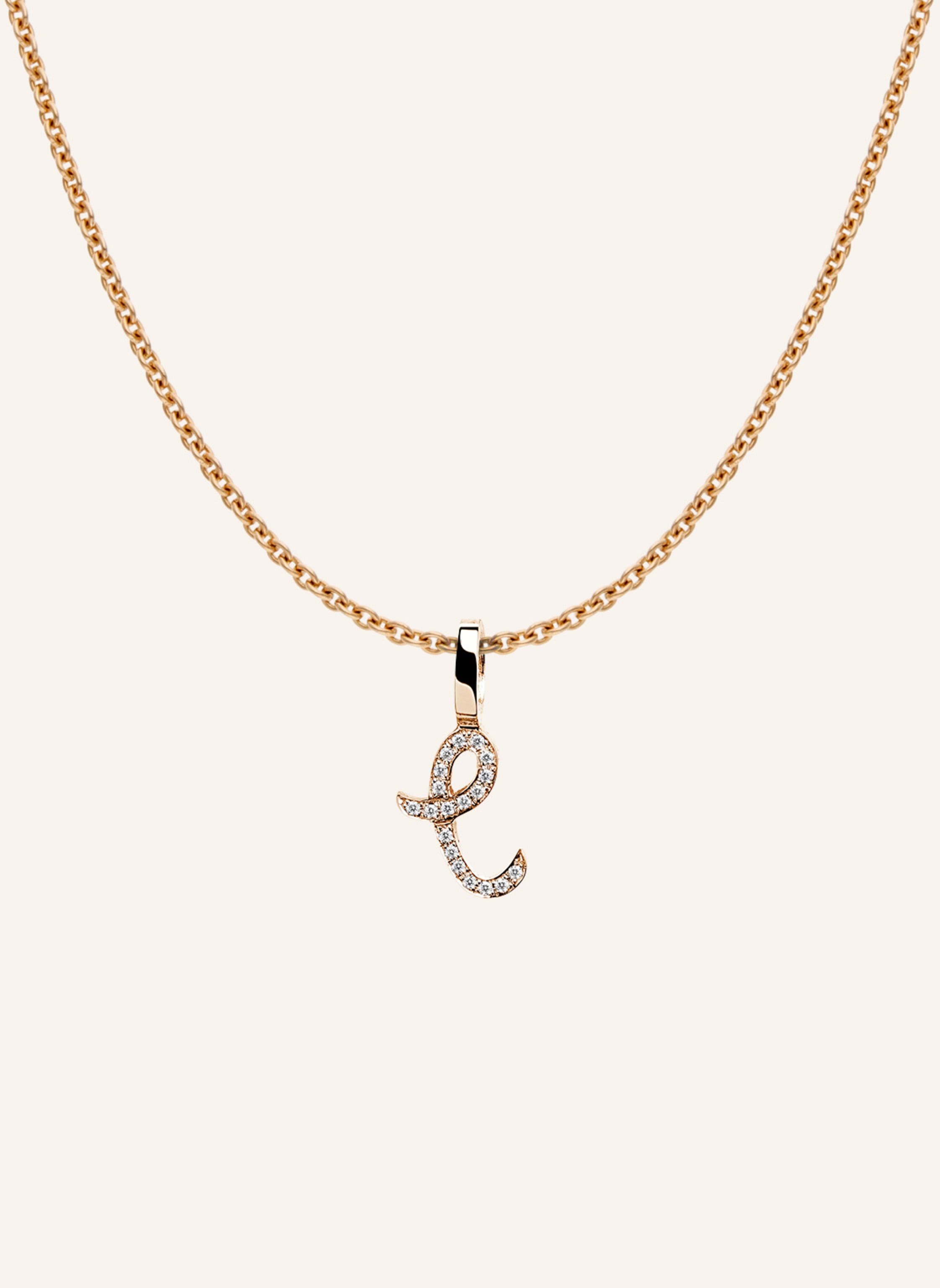 CADA Kette TINY DIAMOND LETTER C