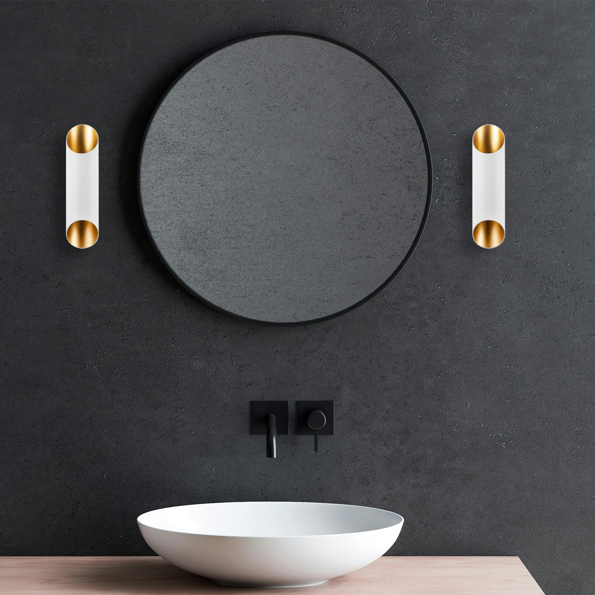 Applique murale design blanche, abat-jour cylindrique SINOP
