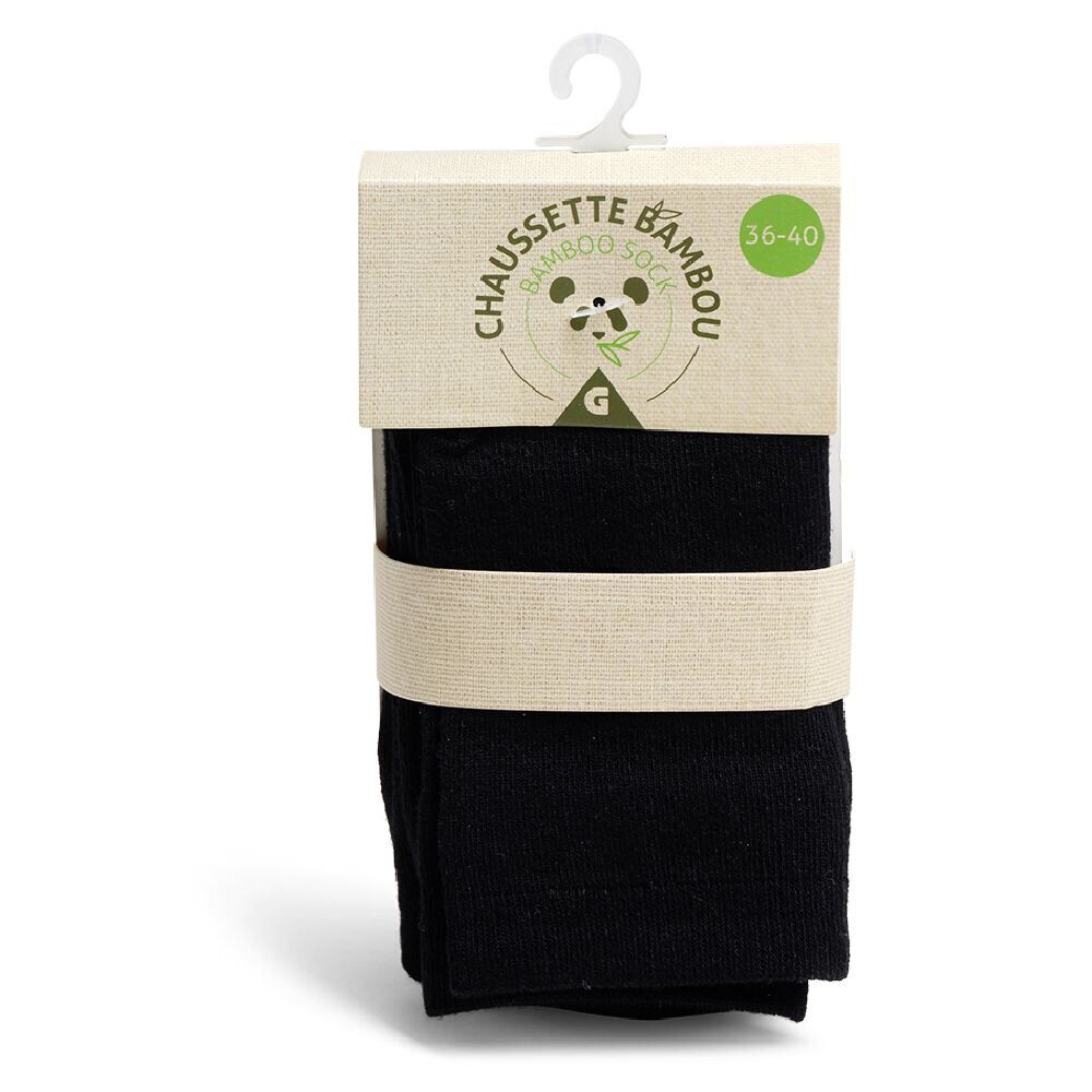 Lot de 2 paires de chaussettes 36/40 en fibre de bambou noir