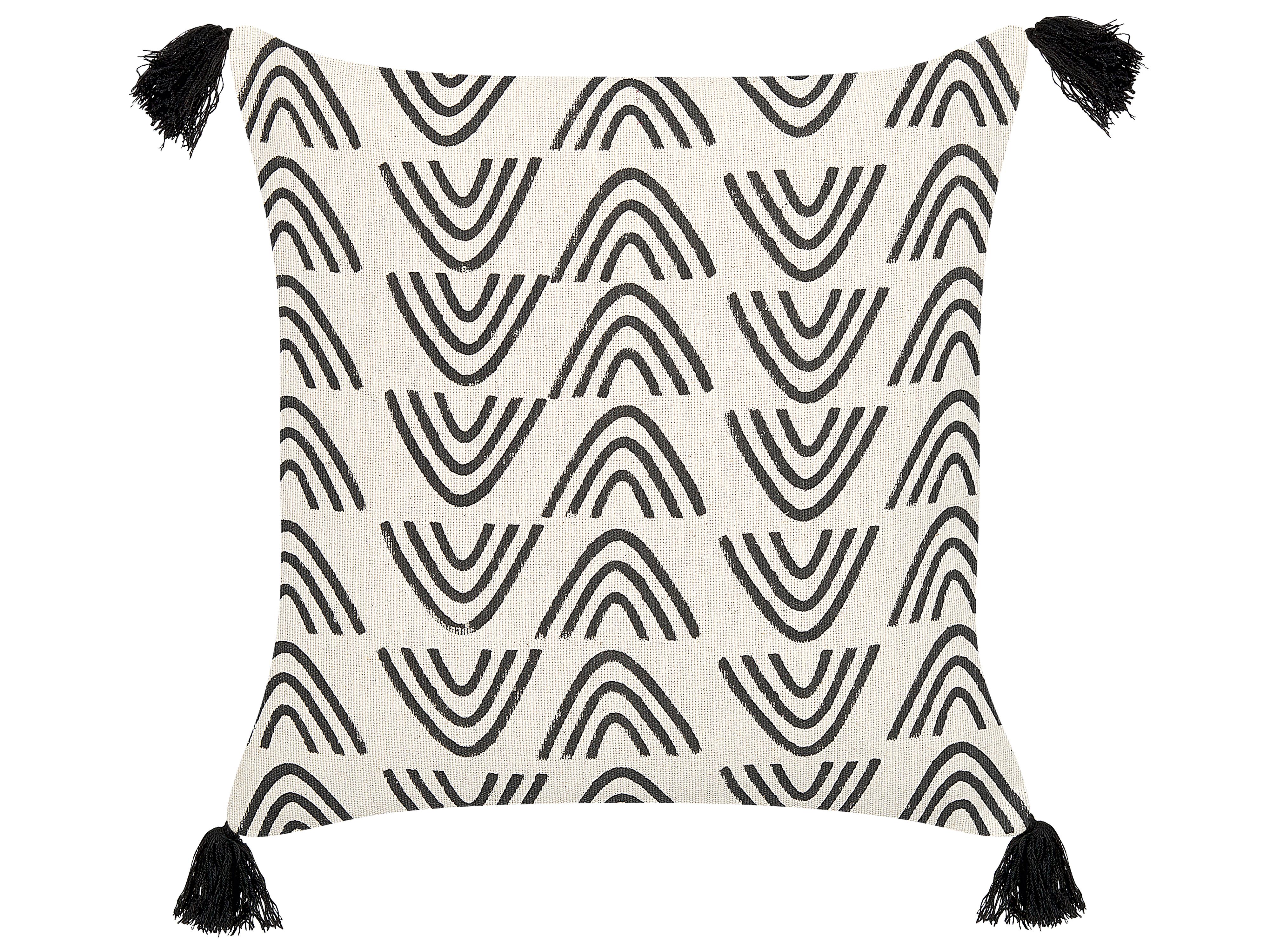 Throw Cushion MAYS Cotton 45 x 45 cm White Geometric Pattern