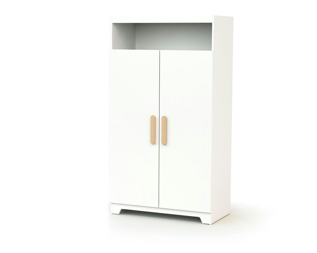 GAVROCHE - Armoire blanc et hêtre verni