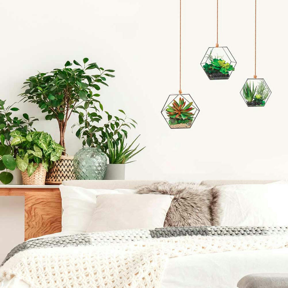 SUSPENSIONS - Autocollant mural suspensions plantes 75x54cm
