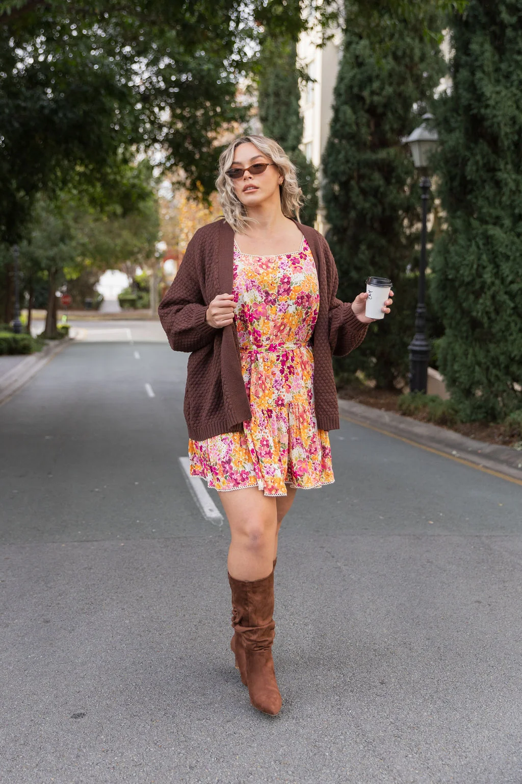 Long Sleeve Gia Dress in Giardino Fall