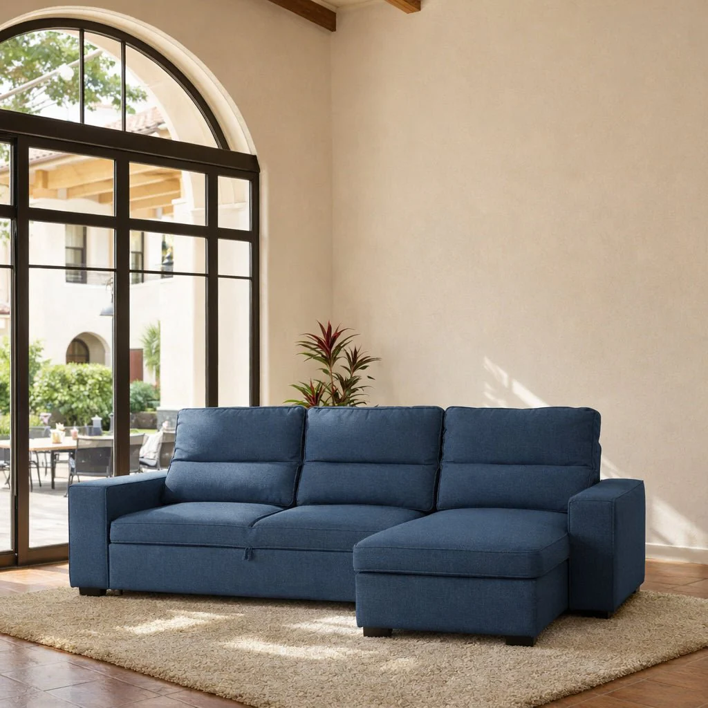 Sofá cama com chaise longue SANDLER