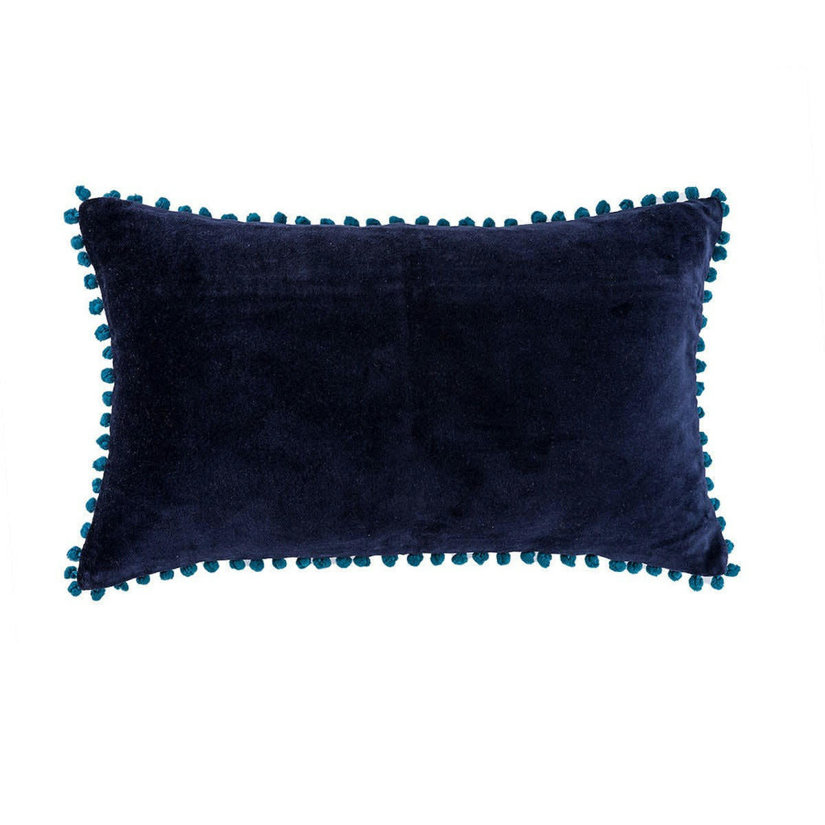 CLEO - Coussin velours de coton  50x30 bleu nuit