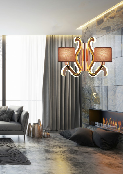 3 LAMPA ambrosia kinkiet 2x40w e14   12,3w led miedziany