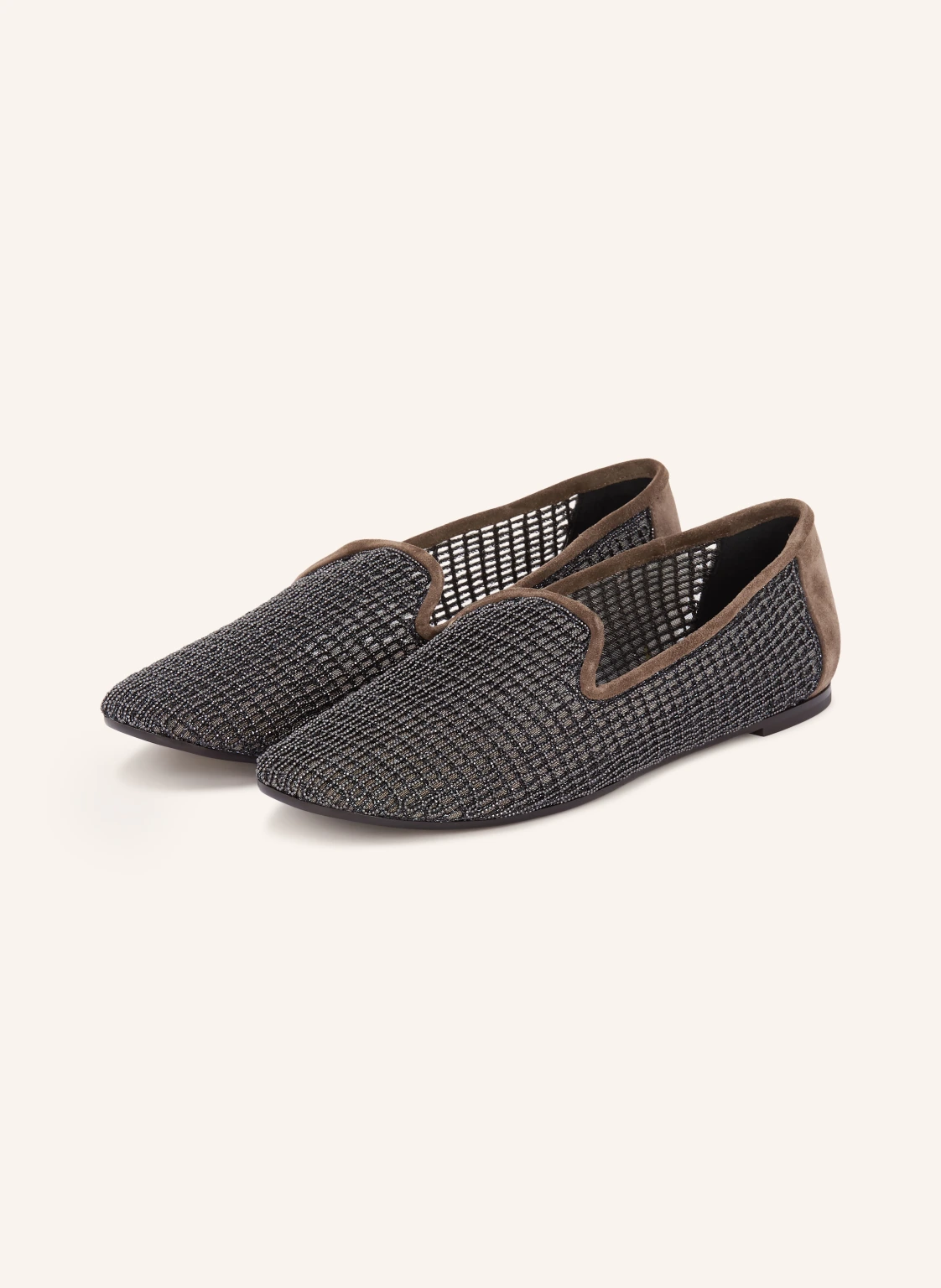BRUNELLO CUCINELLI Slipper mit Schmucksteinen