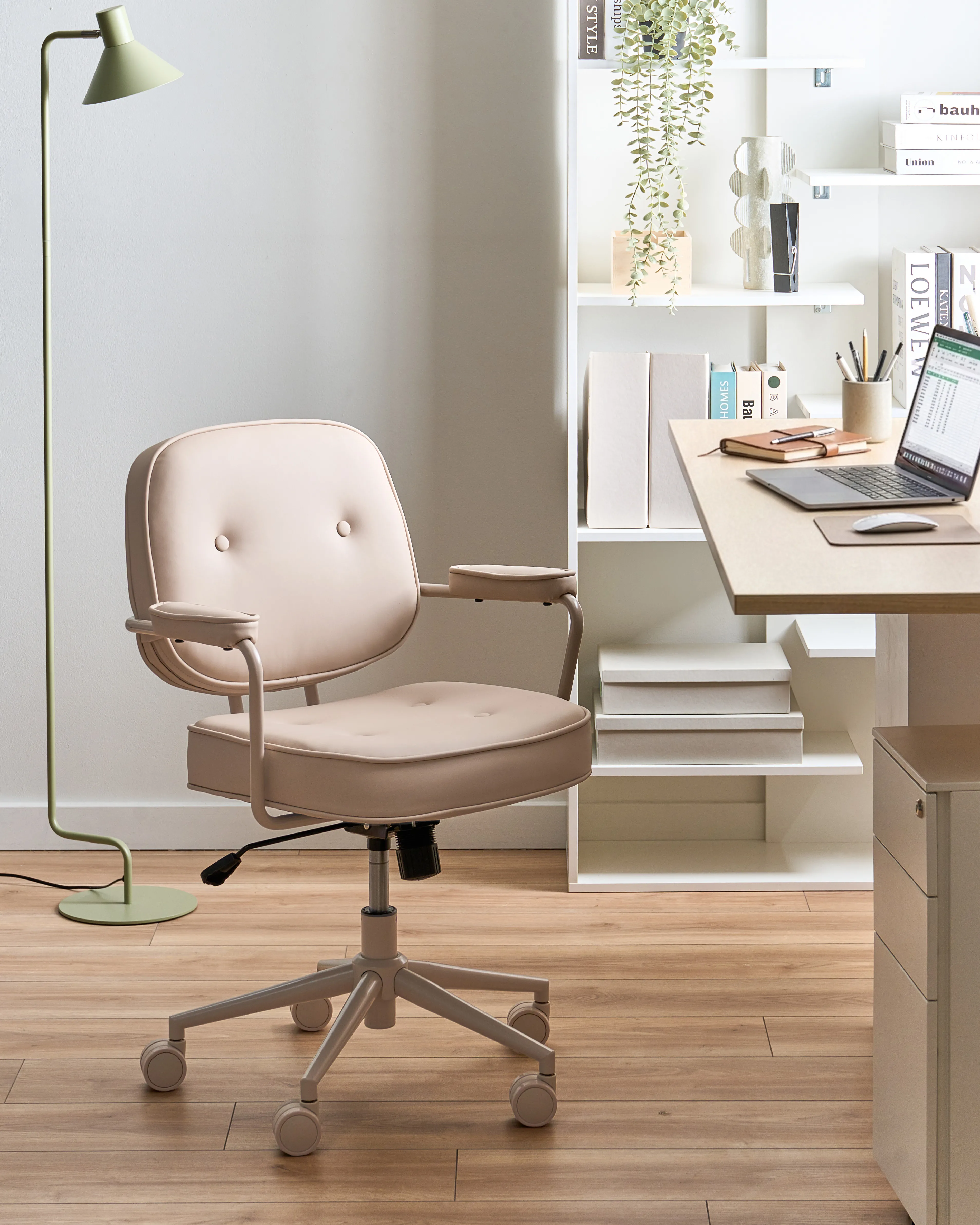Desk Chair PARAMUS Faux Leather Sand Beige
