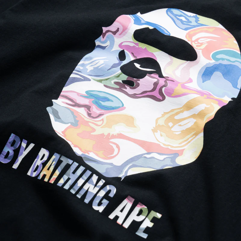 A Bathing Ape Art Camo By Bathing Ape Tee - Black