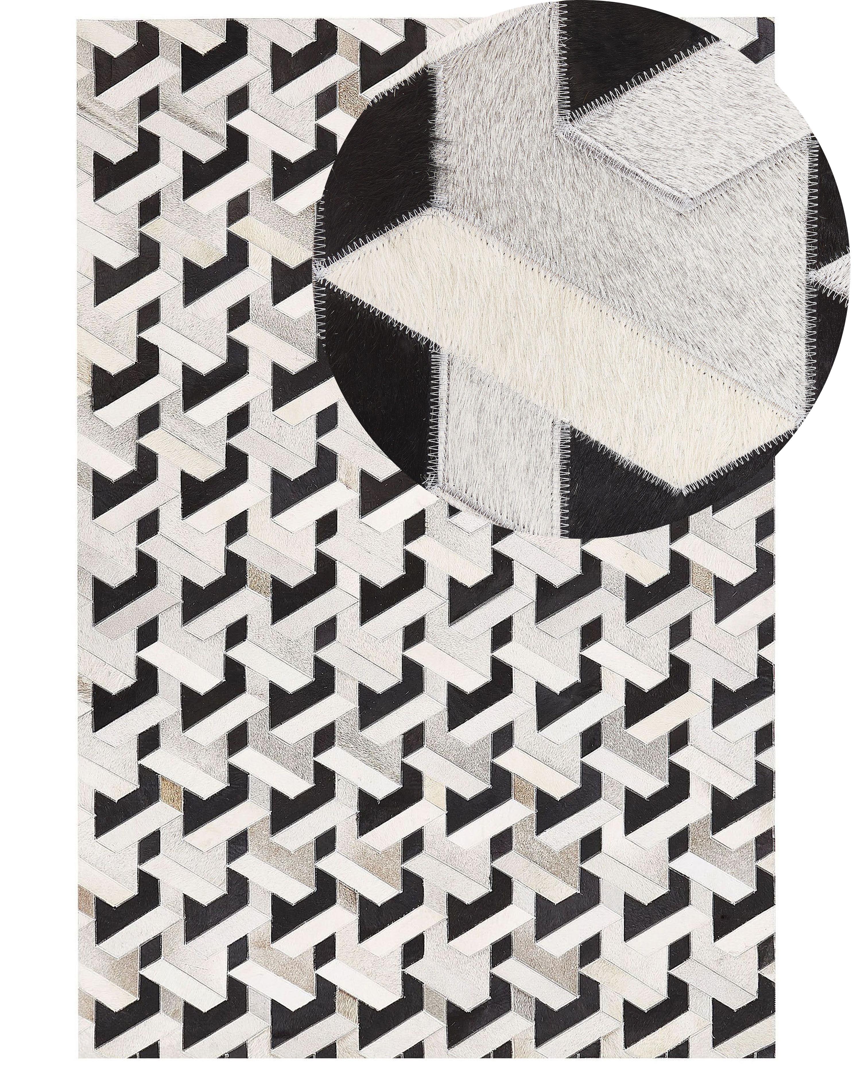Rug NARMAN Grey 140 x 200 cm Leather