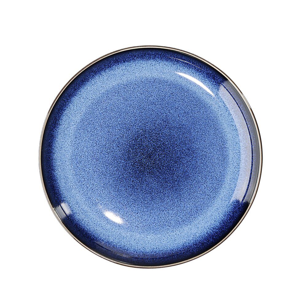 Assiette plate Météor porcelaine bleu Ø20cm