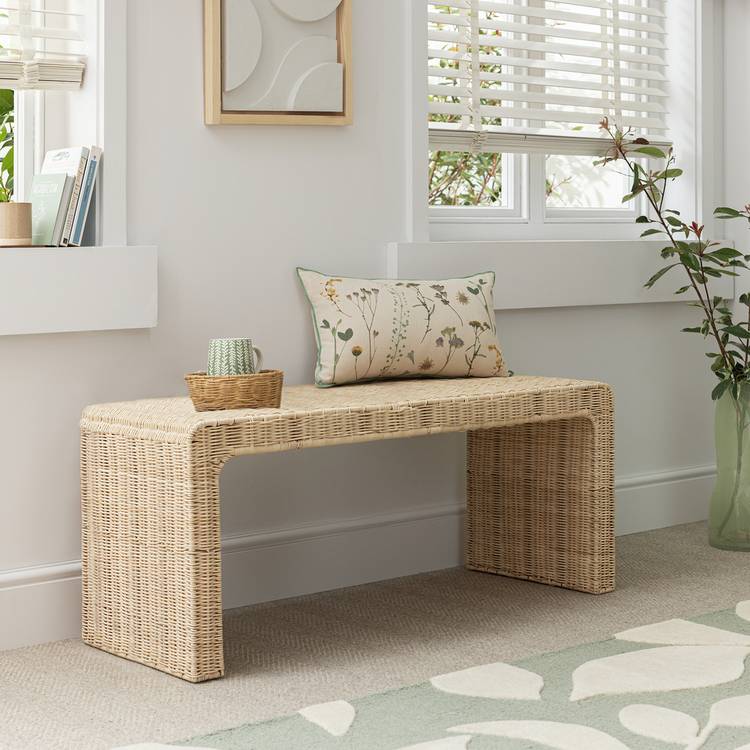 Habitat Neva Rattan Bench - Natural