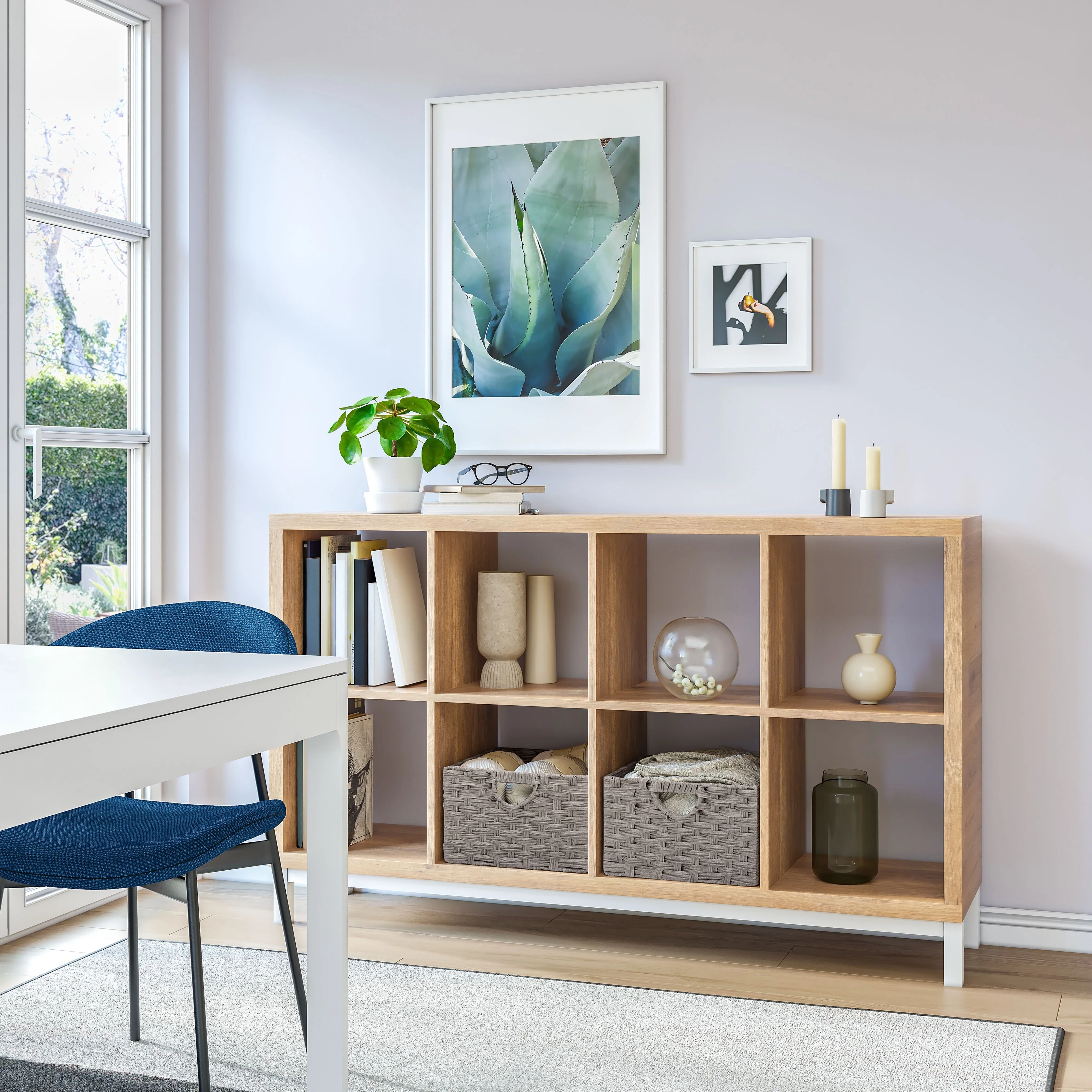 Seville Classics Foldable Handwoven Cube Storage Basket (2-Pack)