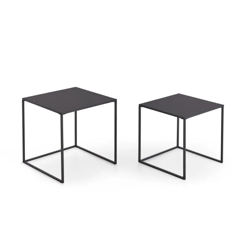 Hioshop Karin salontafel inzettafels 2 stuks zwart