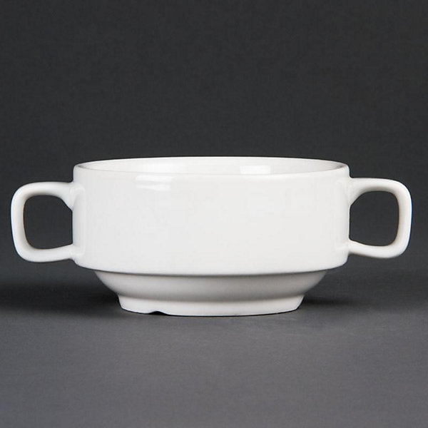 Bol à Soupe avec Anses Blancs 115mm - Boite de 6 - Olympia