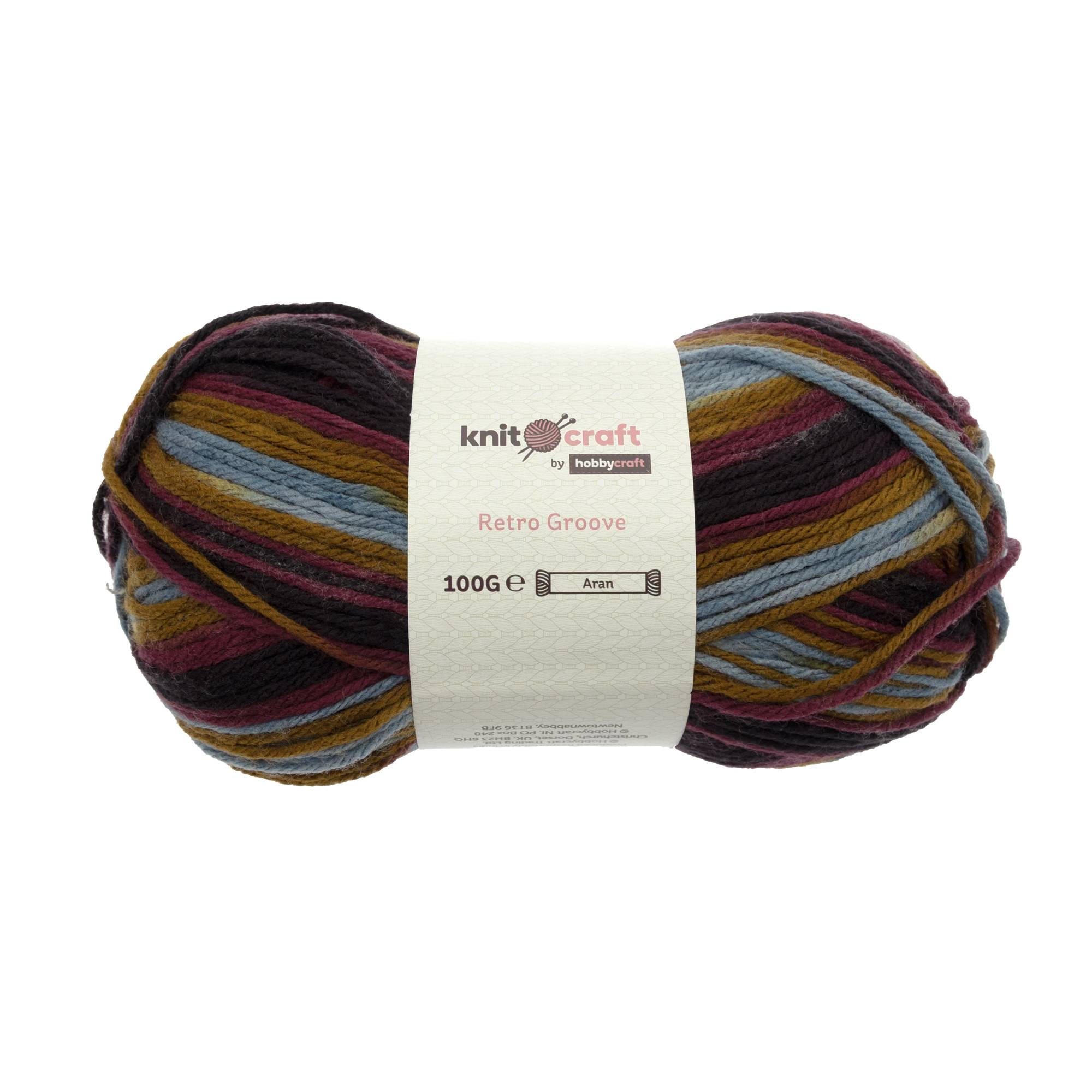 Knitcraft Pink and Brown Retro Groove 100g