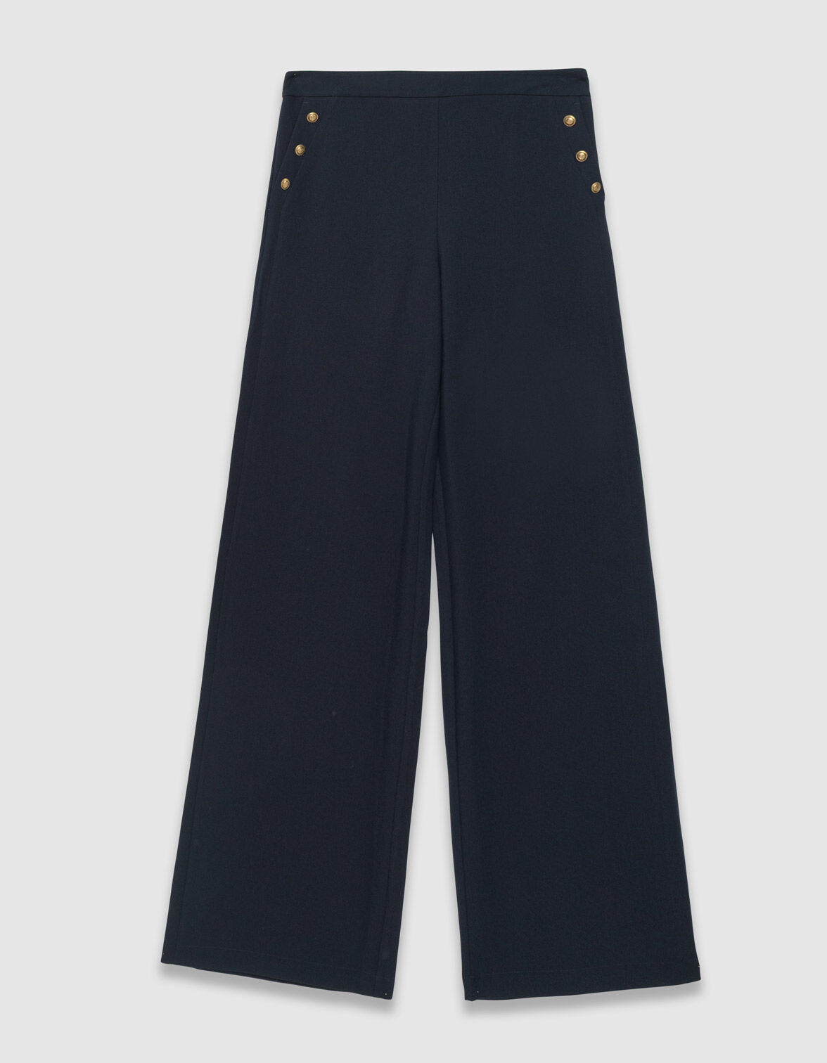 Pantalon droit marine flanelle Femme