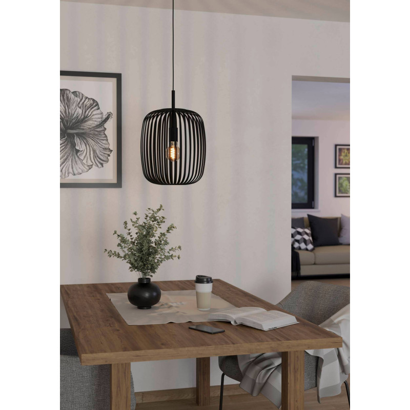 Suspension Romazzina noire Ø 32,5 cm E27 40 W EGLO