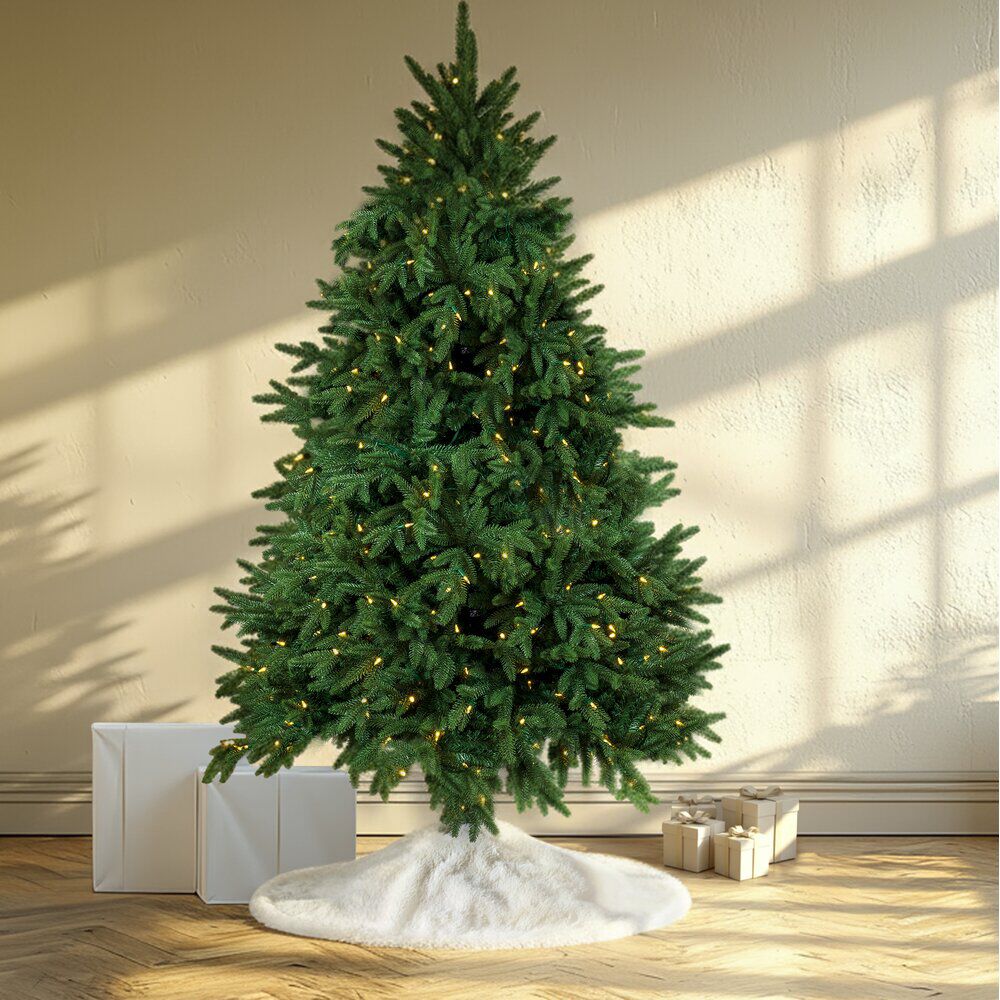 Tour de sapin Ø80 cm imitation fourrure blanc