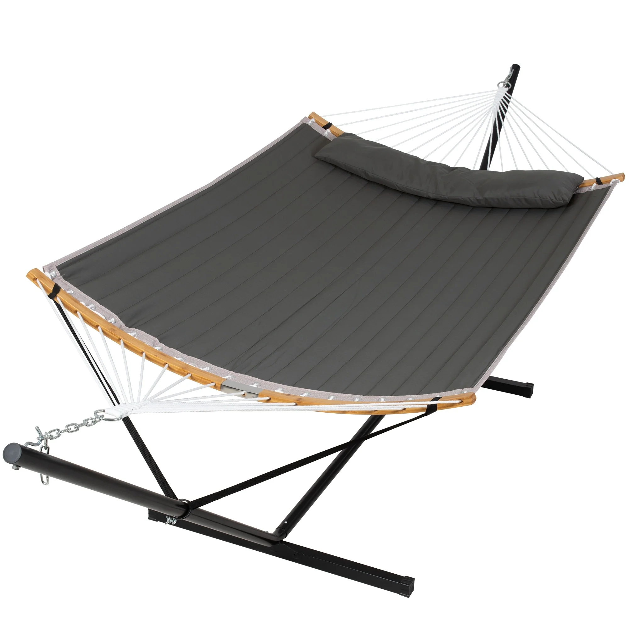 2-person Outdoor Hammock with Stand & Pillow