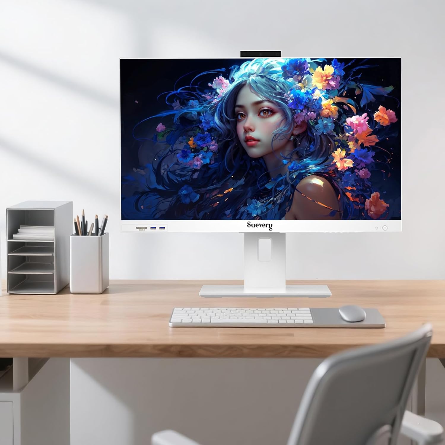 27Inch (3840x2160) All-in-One Desktop Computer  UHD 4K  AIO PC 12th Core I5(Up to 4.6G)  1TB(M.2 SSD)  16GB RAM  WiFi6 White Includes Keyboard and Mouse