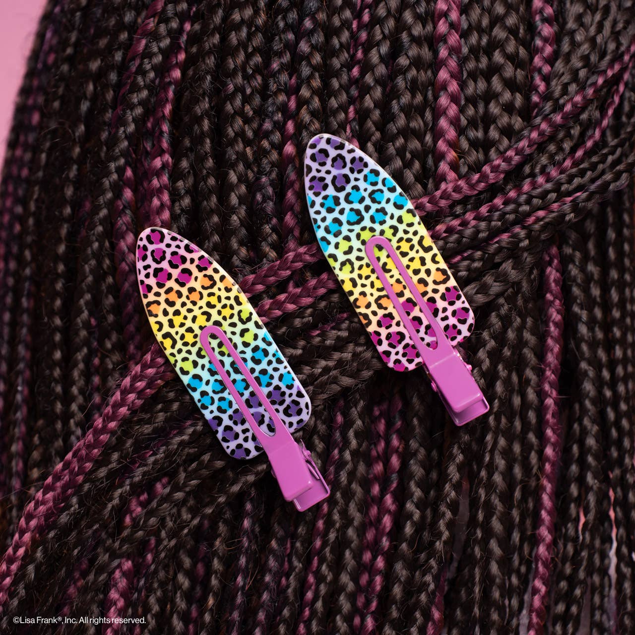 Lisa Frank x Kitsch XL Creaseless Clips in Rainbow Leopard