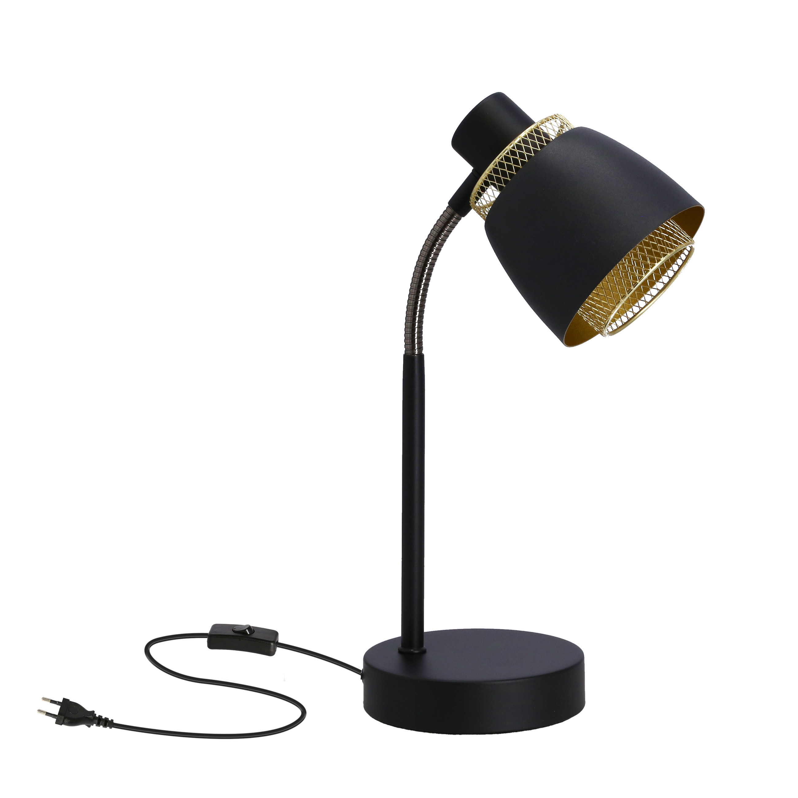 Lampa stołowa ALEKSANDRIA czarny 1x40w e14 klosz czarny złoty