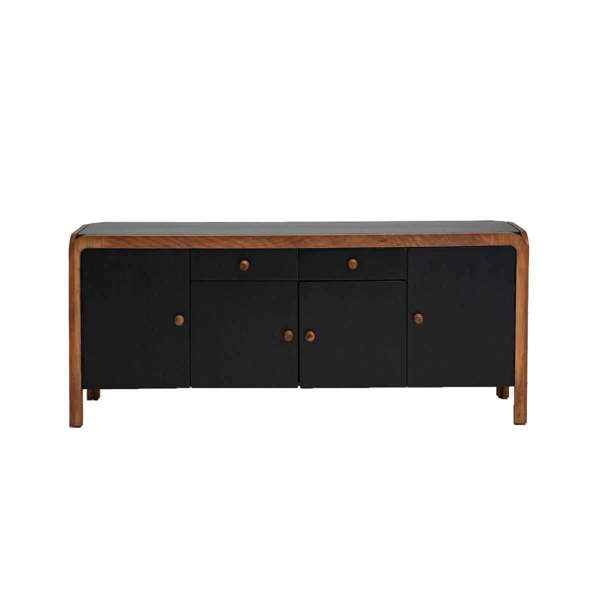 - Buffet en bois noir 177 cm