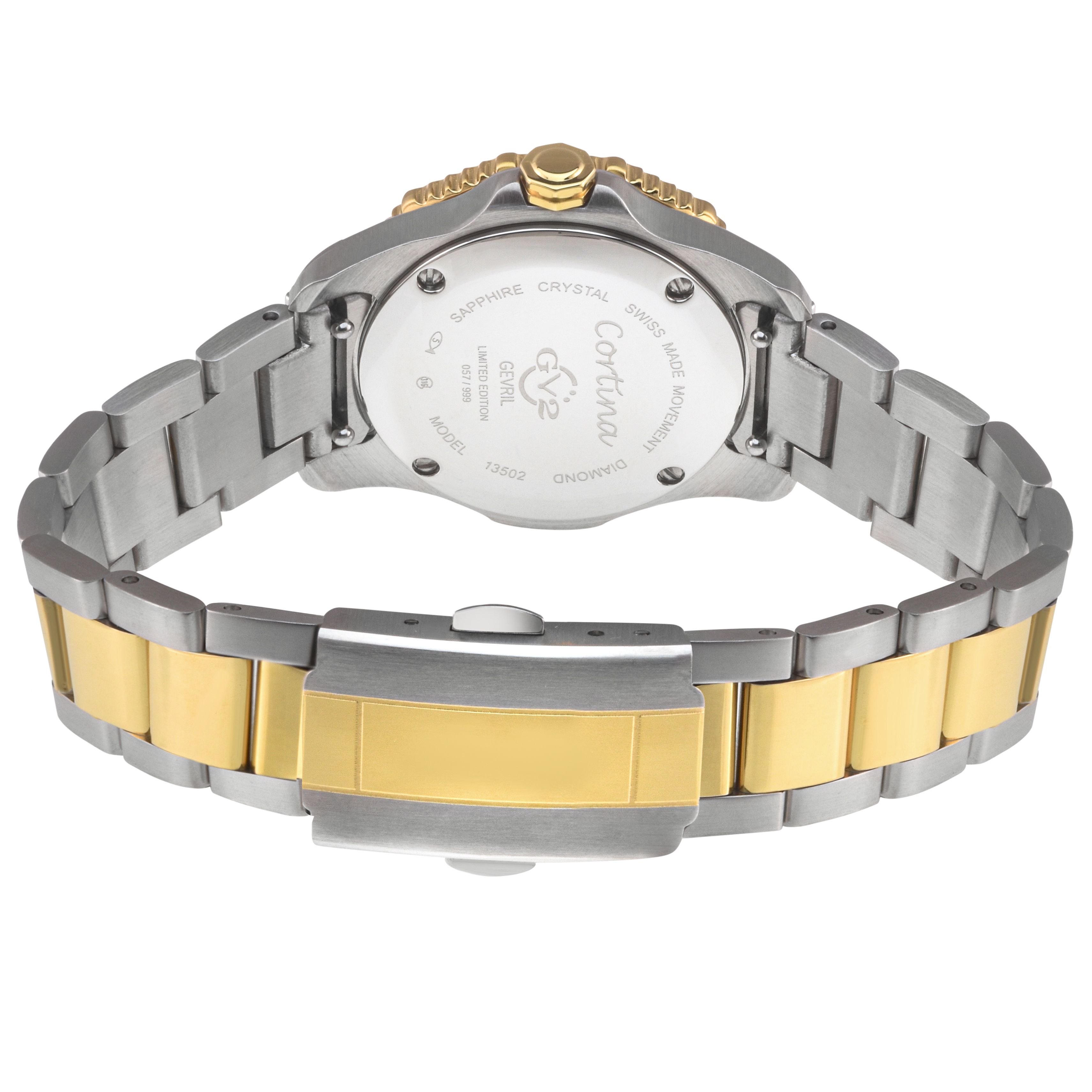GV2 Cortina, Swiss Quartz Watch, White MOP Dial, 316L Stainless Steel, and Sapphire Crystal