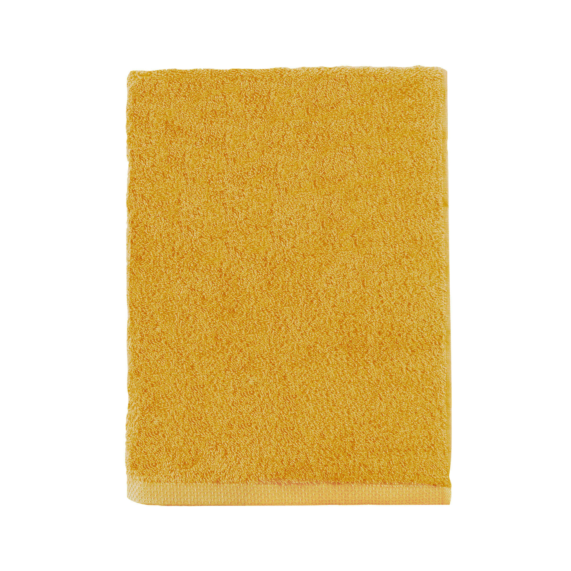 AQUA - Serviette de bain unie en coton Jaune Safran 55x100