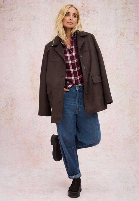 Womens Chocolate Brown Casual Jacket