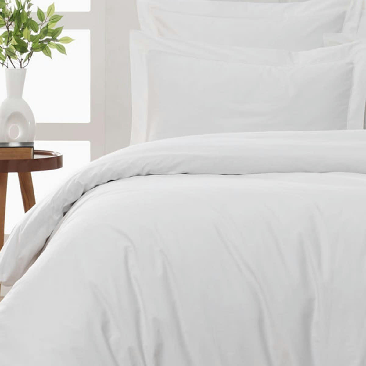 SOFT PERCALE - Drap plat en percale de coton  blanc 180x290 cm