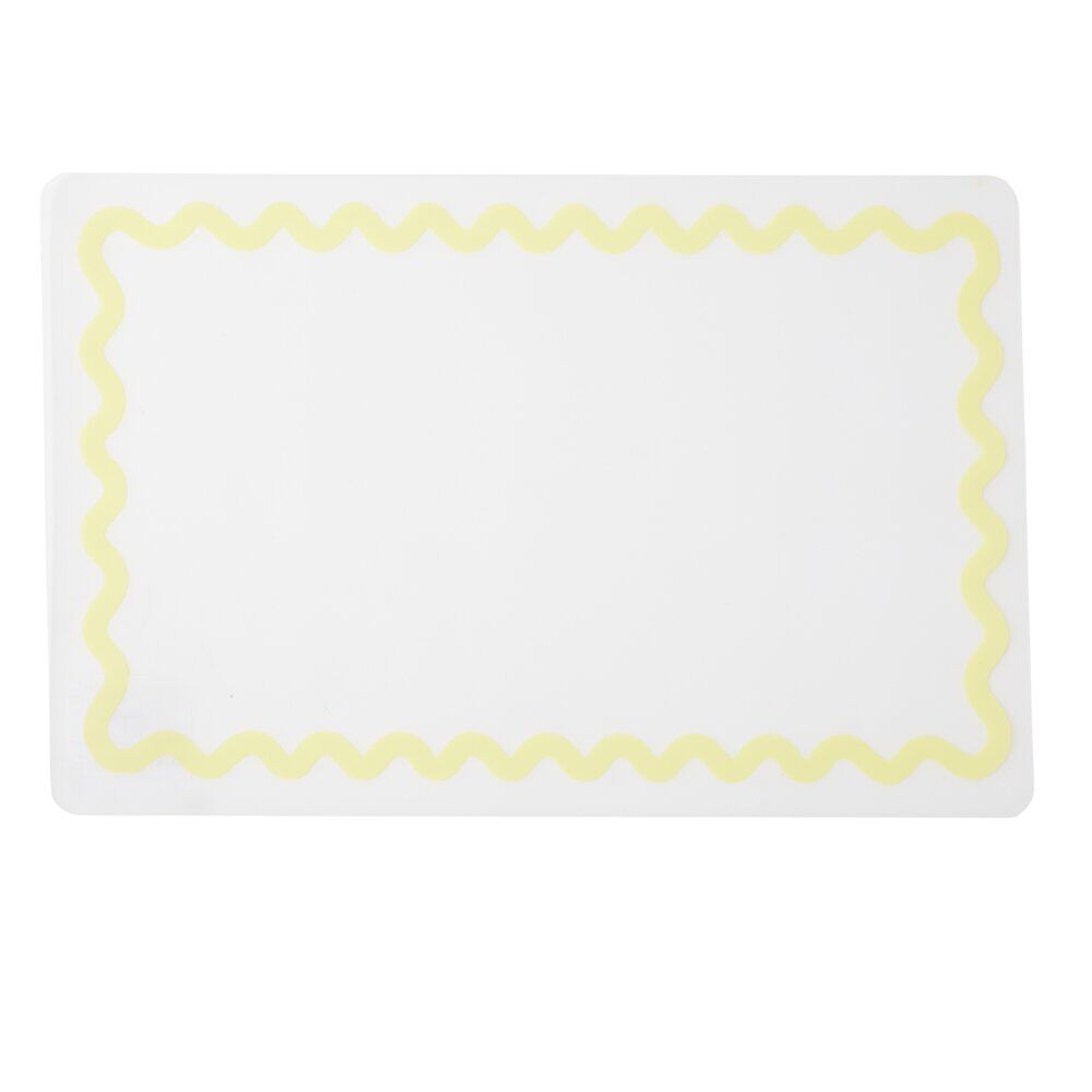 Set de table rectangulaire vague jaune et blanc 28,5x43,5cm