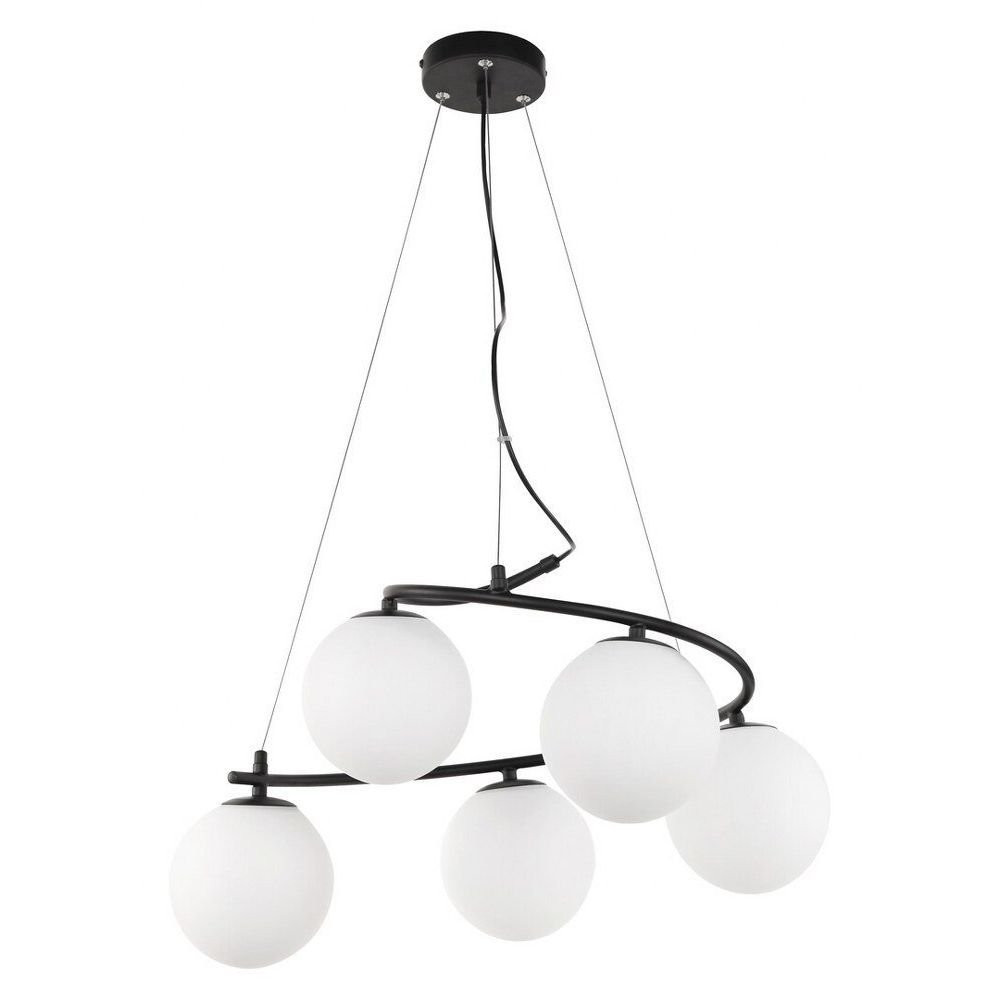 Lampa wisząca czarny matowa-biała Aslan 5xE14x15W wym: 120x56x56 cm Rabalux
