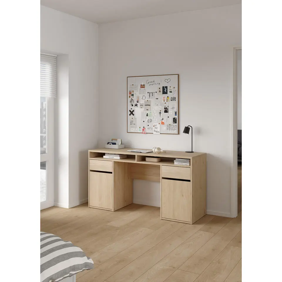 Kantoorbureau Naturel - 149x48x77cm - Function Plus