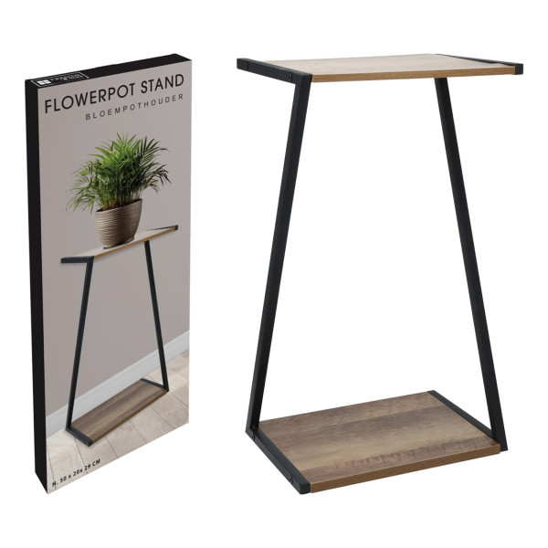 Czarny metalowy kwietnik h50cm dekoracyjny wysoki