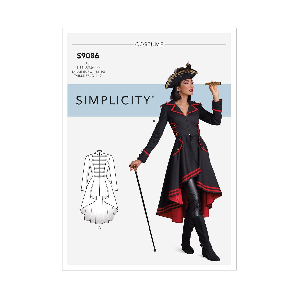 Simplicity Steampunk Costume Sewing Pattern S9086 (14-22)