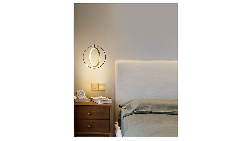Lampa wisząca Valla LED ze ściemniaczem czarno-złota